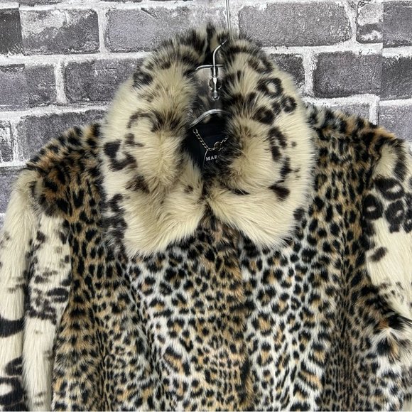 NWT MARCIANO GUESS - WOMENS LEOPARD FAUX FUR COAT - Picture 8 of 14